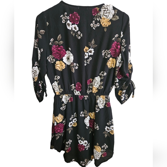 Midi Black Floral Dress - Picture 4 of 5